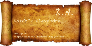 Kozák Alexandra névjegykártya