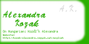 alexandra kozak business card